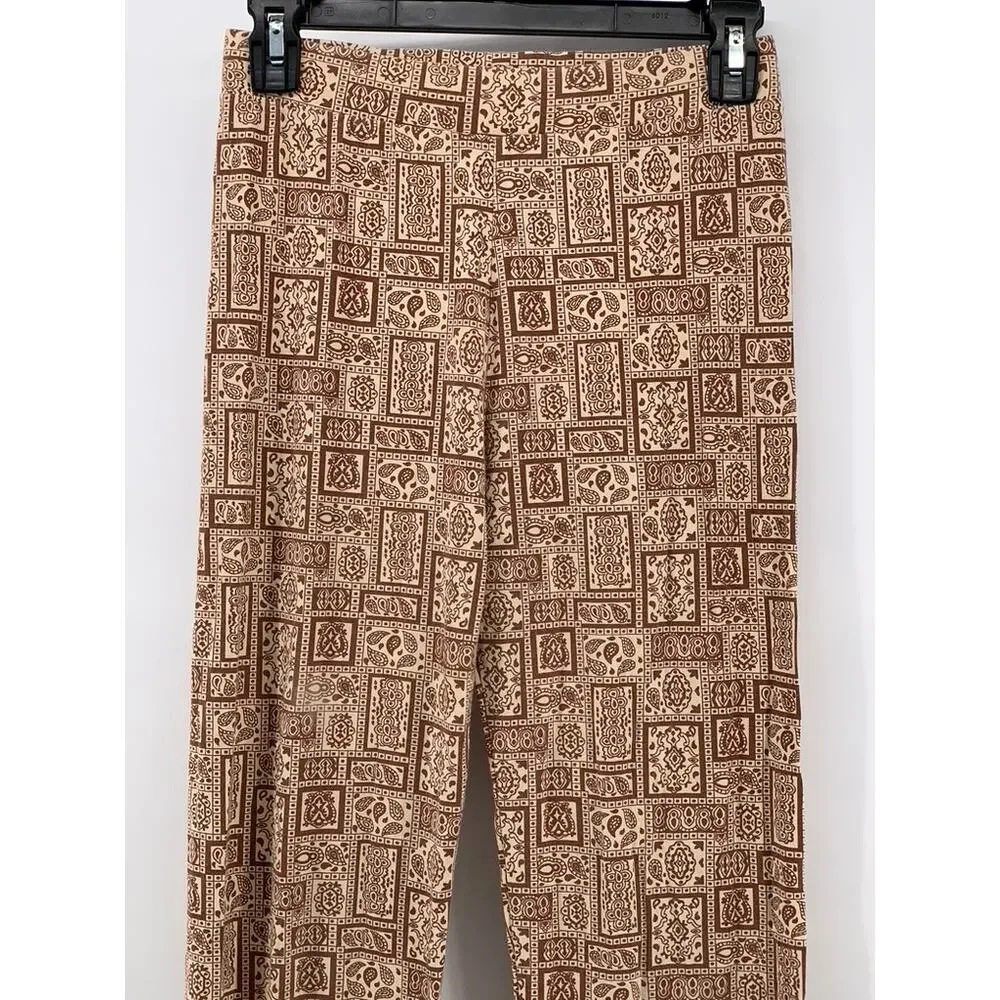 PALOMA WOOL Women's Brown Paisley Printed Straight Leg Pull-On Pant SZ S - Picture 3 of 10